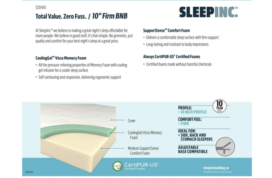 firm bed in a box best highest rated value 10 inch gel memory foam pleasantview sleep inc